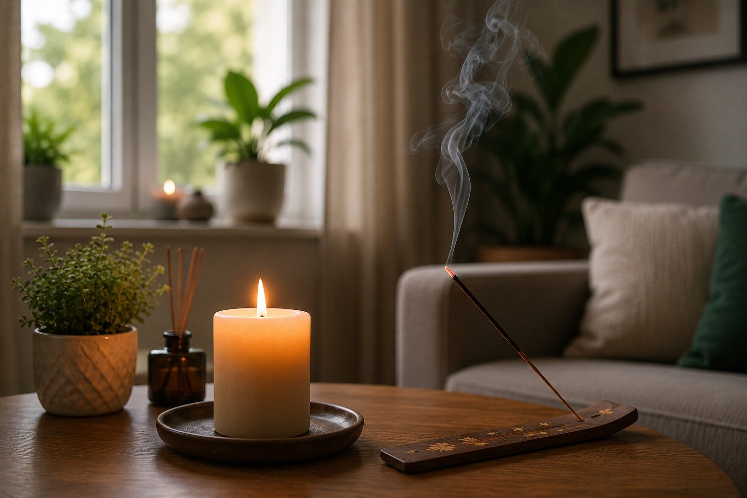 candles and incense affecting indoor air quality